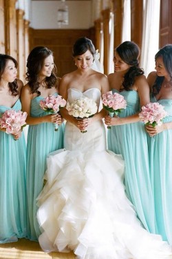 Empire Sweetheart Long Blue Bridesmaid Dresses/Wedding Party Dresses BD010325