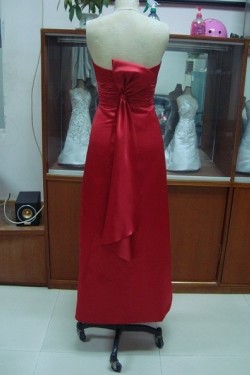 A-Line Strapless Long Red Bridesmaid Dresses/Wedding Party Dresses BD010327