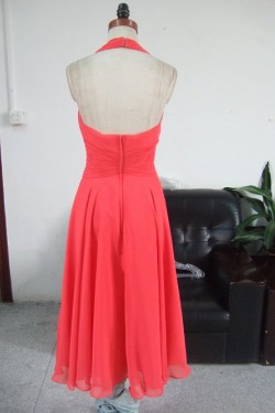 A-Line V-Neck Halter Short Chiffon Bridesmaid Dresses/Wedding Party Dresses BD010329