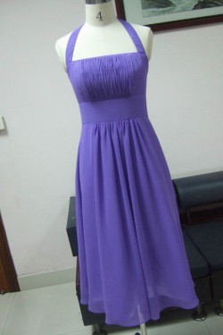 A-Line Halter Short Chiffon Bridesmaid Dresses/Wedding Party Dresses BD010330