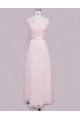 A-Line One-Shoulder Long Pink Chiffon Bridesmaid Dresses/Wedding Party Dresses BD010331