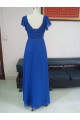 Sheath/Column V-Neck Long Royal Blue Chiffon Bridesmaid Dresses/Wedding Party Dresses BD010335