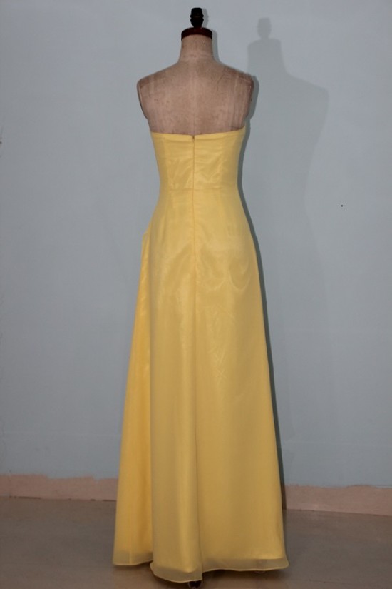Sheath/Column Strapless Long Yellow Beaded Chiffon Bridesmaid Dresses/Wedding Party Dresses BD010336 Sheath/Column Strapless Long Yellow Beaded Chiffon Bridesmaid Dresses/Wedding Party Dresses BD010336