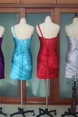 Short/Mini One-Shoulder Bridesmaid Dresses/Wedding Party Dresses BD010337