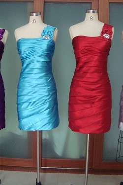 Short/Mini One-Shoulder Bridesmaid Dresses/Wedding Party Dresses BD010337