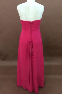 A-Line Sweetheart Hot Pink Long Chiffon Bridesmaid Dresses/Wedding Party Dresses BD010340