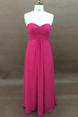 A-Line Sweetheart Hot Pink Long Chiffon Bridesmaid Dresses/Wedding Party Dresses BD010340