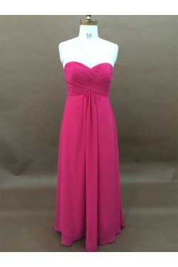 A-Line Sweetheart Hot Pink Long Chiffon Bridesmaid Dresses/Wedding Party Dresses BD010340