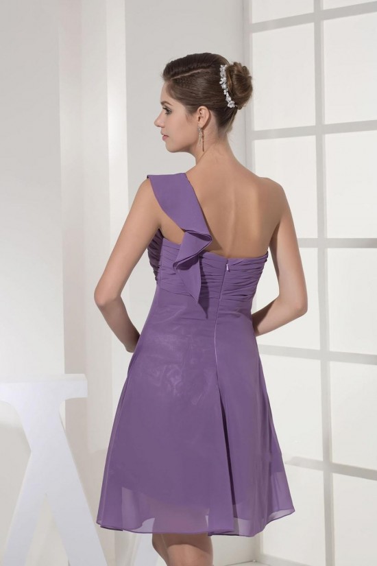A-Line One-Shoulder Short Chiffon Bridesmaid Dresses/Wedding Party Dresses BD010348 A-Line One-Shoulder Short Chiffon Bridesmaid Dresses/Wedding Party Dresses BD010348