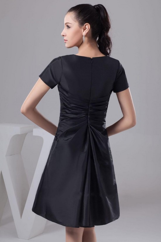 A-Line Short Sleeve Black Bridesmaid Dresses/Wedding Party Dresses BD010349 A-Line Short Sleeve Black Bridesmaid Dresses/Wedding Party Dresses BD010349