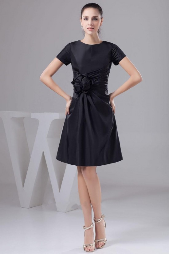 A-Line Short Sleeve Black Bridesmaid Dresses/Wedding Party Dresses BD010349 A-Line Short Sleeve Black Bridesmaid Dresses/Wedding Party Dresses BD010349
