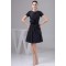 A-Line Short Sleeve Black Bridesmaid Dresses/Wedding Party Dresses BD010349