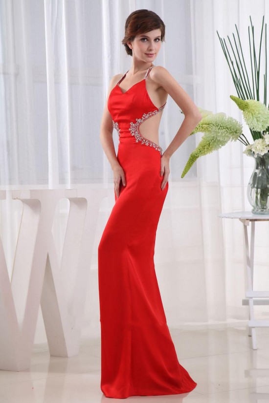 Trumpet/Mermaid Beaded Long Red Bridesmaid Dresses/Wedding Party Dresses BD010353