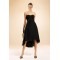 High Low Strapless Black Chiffon Bridesmaid Dresses/Wedding Party Dresses BD010364