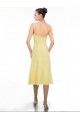 A-Line Strapless Short Yellow Chiffon Bridesmaid Dresses/Wedding Party Dresses BD010365