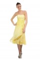 A-Line Strapless Short Yellow Chiffon Bridesmaid Dresses/Wedding Party Dresses BD010365