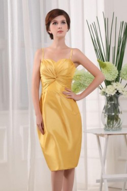 Spaghetti Strap Short Yellow Bridesmaid Dresses/Wedding Party Dresses BD010367