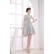 A-Line Bateau Short Grey Chiffon Bridesmaid Dresses/Wedding Party Dresses BD010370