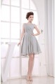 A-Line Bateau Short Grey Chiffon Bridesmaid Dresses/Wedding Party Dresses BD010370