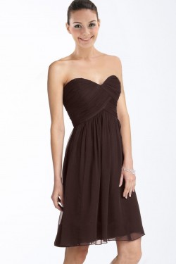 A-Line Sweetheart Short Coffee Chiffon Bridesmaid Dresses/Wedding Party Dresses BD010374
