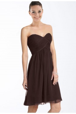A-Line Sweetheart Short Coffee Chiffon Bridesmaid Dresses/Wedding Party Dresses BD010374