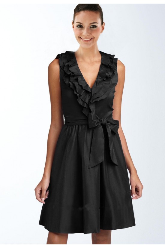A-Line V-Neck Short Black Bridesmaid Dresses/Wedding Party Dresses BD010378 A-Line V-Neck Short Black Bridesmaid Dresses/Wedding Party Dresses BD010378
