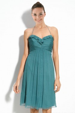 A-Line Halter Short Chiffon Bridesmaid Dresses/Wedding Party Dresses BD010381