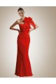 One-Shoulder Long Red Chiffon Bridesmaid Dresses/Wedding Party Dresses BD010382