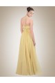 A-Line Halter Long Yellow Chiffon Bridesmaid Dresses/Wedding Party Dresses BD010383