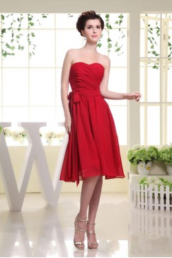 A-Line Sweetheart Short Red Chiffon Bridesmaid Dresses/Wedding Party Dresses BD010385