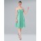 A-Line Halter Short Green Chiffon Bridesmaid Dresses Wedding Party Dresses BD010386