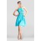 A-Line Beaded Short Blue Chiffon Bridesmaid Dresses/Wedding Party Dresses BD010389