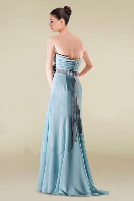 A-Line Sweetheart Long Blue Chiffon Bridesmaid Dresses/Wedding Party Dresses BD010390