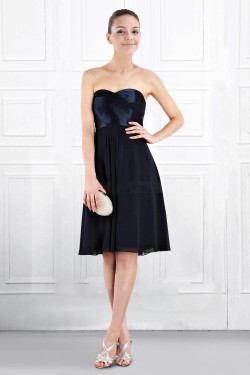 A-Line Sweetheart Black Knee-Length Bridesmaid Dresses/Wedding Party Dresses BD010403