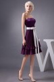 A-Line Strapless Pleated Purple Knee-Length Bridesmaid Dresses/Wedding Party Dresses BD010412