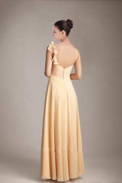 Empire Yellow Chiffon Floor-Length Bridesmaid Dresses/Wedding Party Dresses/Maternity Dresses BD010415