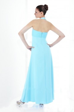 Empire Halter Long Blue Chiffon Bridesmaid Dresses/Wedding Party Dresses BD010423