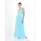 Empire Halter Long Blue Chiffon Bridesmaid Dresses/Wedding Party Dresses BD010423