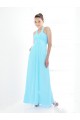 Empire Halter Long Blue Chiffon Bridesmaid Dresses/Wedding Party Dresses BD010423