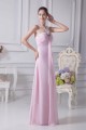 A-Line Empire Beaded Floor-Length Pink Chiffon Bridesmaid Dresses/Wedding Party Dresses/Maternity Dresses BD010426