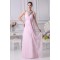 A-Line Empire Beaded Floor-Length Pink Chiffon Bridesmaid Dresses/Wedding Party Dresses/Maternity Dresses BD010426