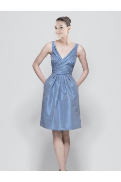 A-Line V-Neck Short Bridesmaid Dresses/Wedding Party Dresses BD010430