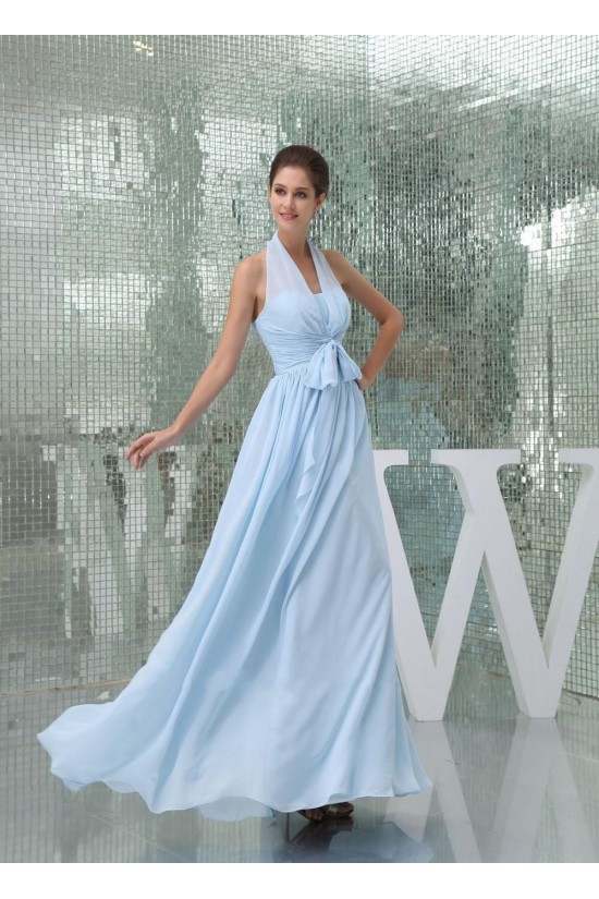 A-Line Halter Long Blue Chiffon Bridesmaid Dresses/Wedding Party Dresses BD010432 A-Line Halter Long Blue Chiffon Bridesmaid Dresses/Wedding Party Dresses BD010432