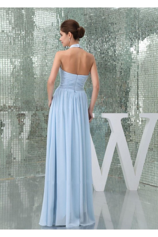 A-Line Halter Long Blue Chiffon Bridesmaid Dresses/Wedding Party Dresses BD010432 A-Line Halter Long Blue Chiffon Bridesmaid Dresses/Wedding Party Dresses BD010432