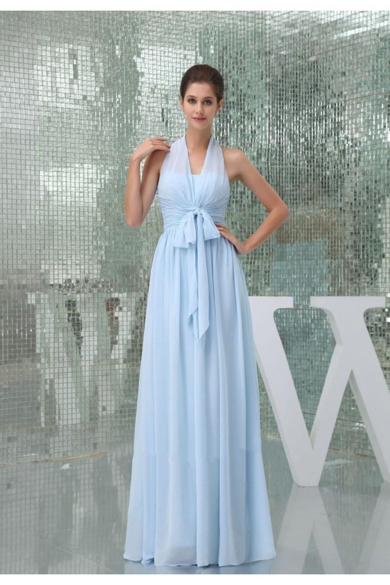 A-Line Halter Long Blue Chiffon Bridesmaid Dresses/Wedding Party Dresses BD010432 A-Line Halter Long Blue Chiffon Bridesmaid Dresses/Wedding Party Dresses BD010432