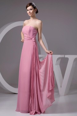 A-Line Strapless Long Chiffon Bridesmaid Dresses/Wedding Party Dresses BD010435