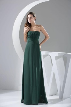 A-Line Strapless Long Chiffon Bridesmaid Dresses/Wedding Party Dresses BD010436