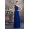 A-Line One-Shoulder Royal Blue Pleated Chiffon Floor-Length Bridesmaid Dresses/Wedding Party Dresses BD010440