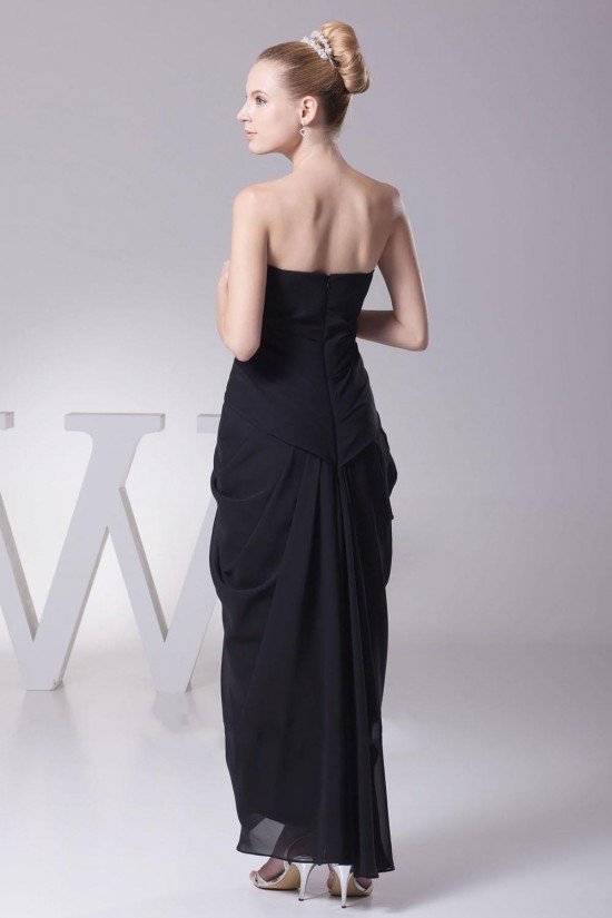 Sheath/Column Strapless Black Floor-Length Chiffon Bridesmaid Dresses/Wedding Party Dresses BD010442 Sheath/Column Strapless Black Floor-Length Chiffon Bridesmaid Dresses/Wedding Party Dresses BD010442