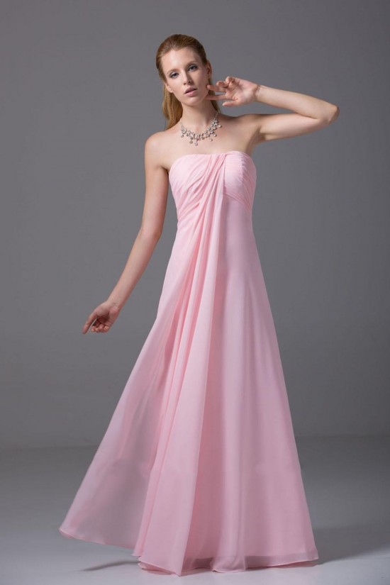 A-Line Strapless Pink Floor-Length Chiffon Bridesmaid Dresses/Wedding Party Dresses BD010443 A-Line Strapless Pink Floor-Length Chiffon Bridesmaid Dresses/Wedding Party Dresses BD010443